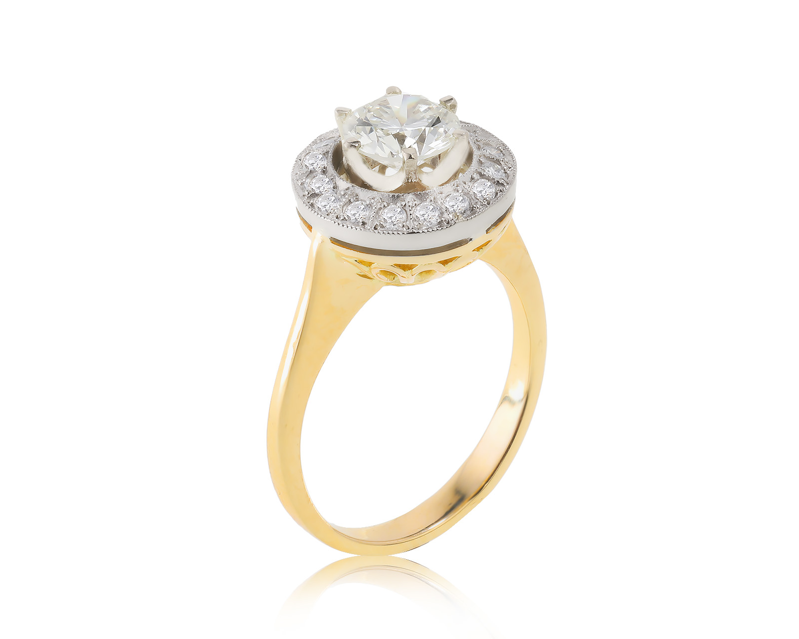 Завораживающее золотое кольцо с бриллиантами 1.20ct 060423/1