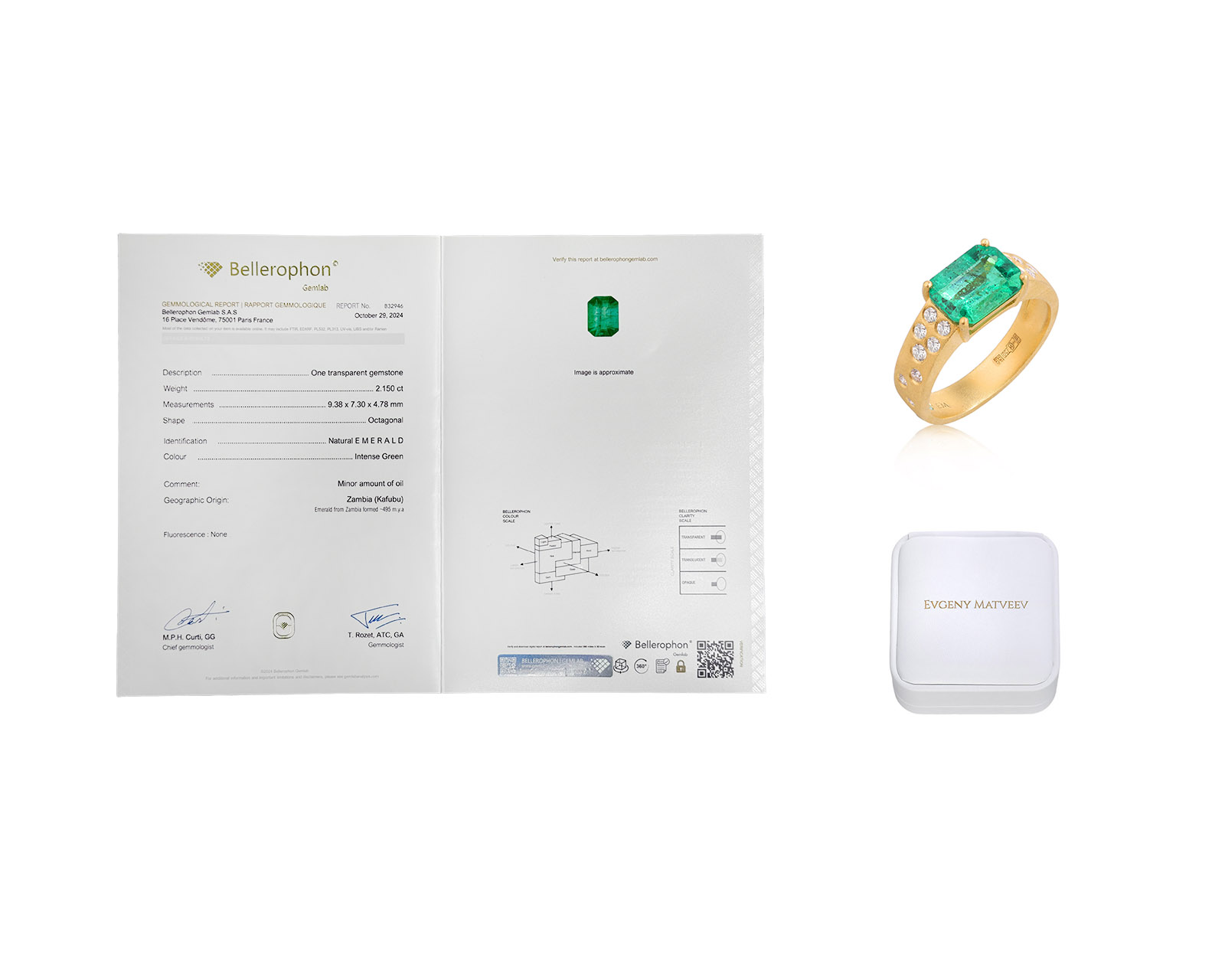 Золотое кольцо с изумрудом Замбия 2.15ct Evgeny Matveev