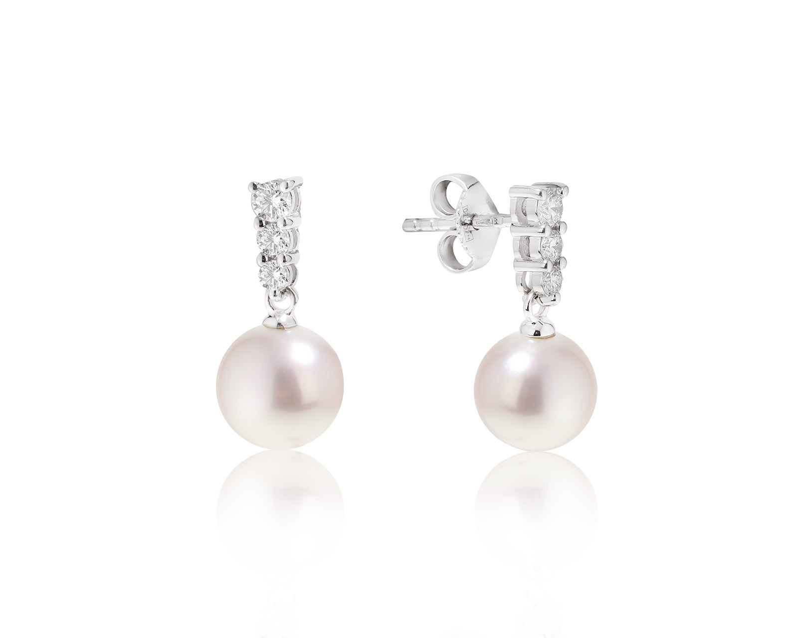 Оригинальные золотые серьги с жемчугом 8.20 мм Mikimoto 230922/2