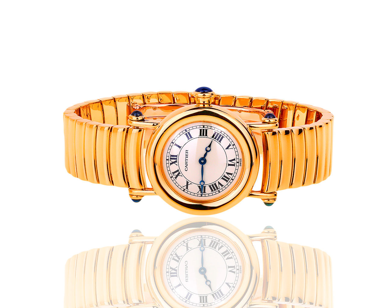 Золотые наручные часы с сапфирами Cartier Colisee 130119/3
