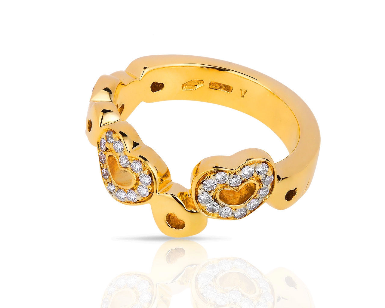 Оригинальное золотое кольцо с бриллиантами 0.25ct Pasquale Bruni Amore