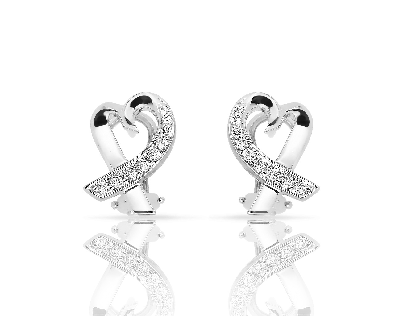 Утонченные золотые серьги с бриллиантами 0.21ct Tiffany&Co Утонченные золотые серьги с бриллиантами 0.21ct Tiffany&Co