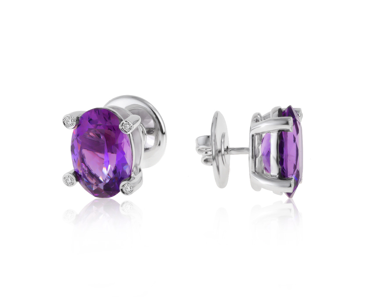 Оригинальные золотые серьги с аметистами 7.70ct Antonini 090621/8