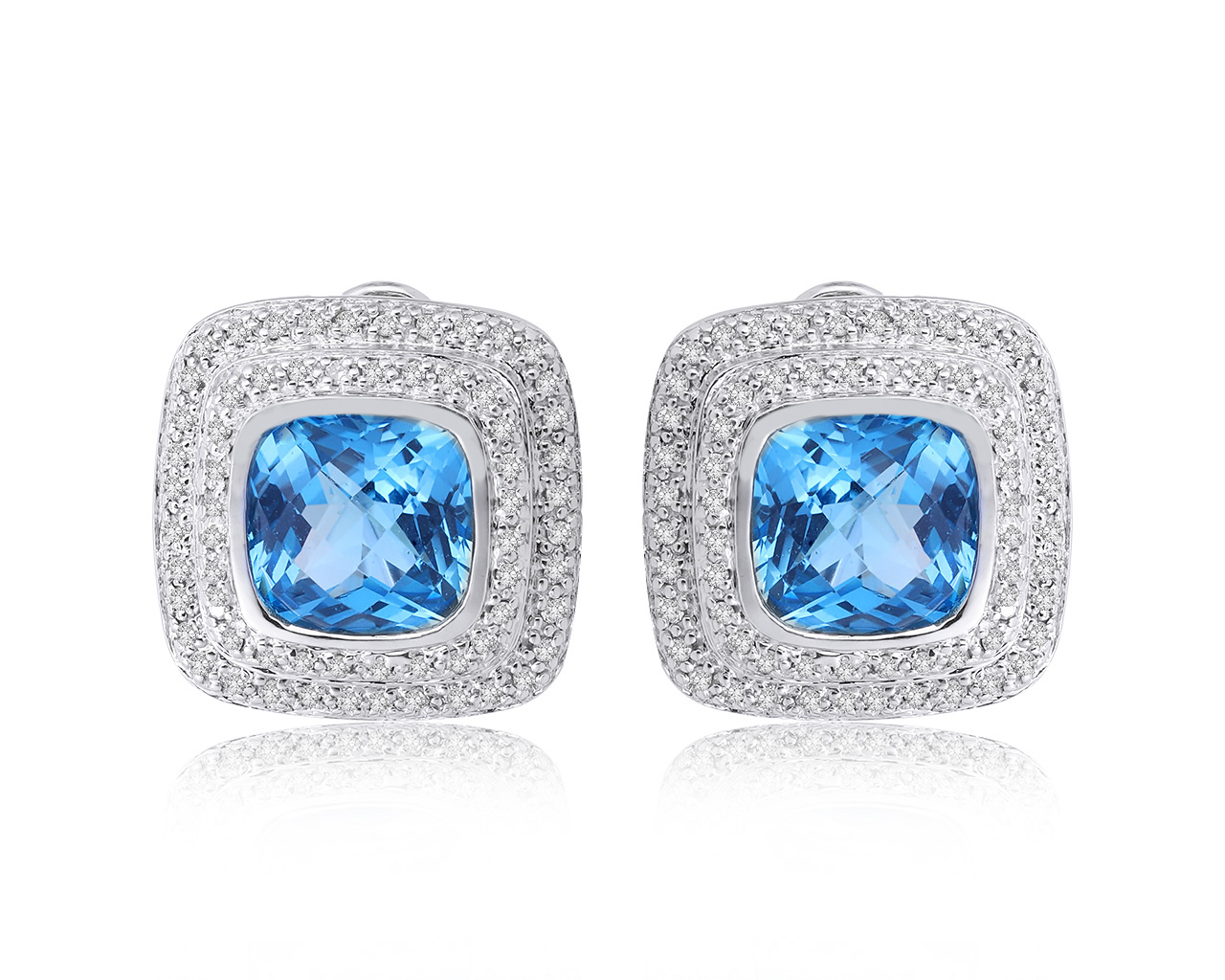 Роскошные золотые серьги с топазами 8.56ct 041120/10