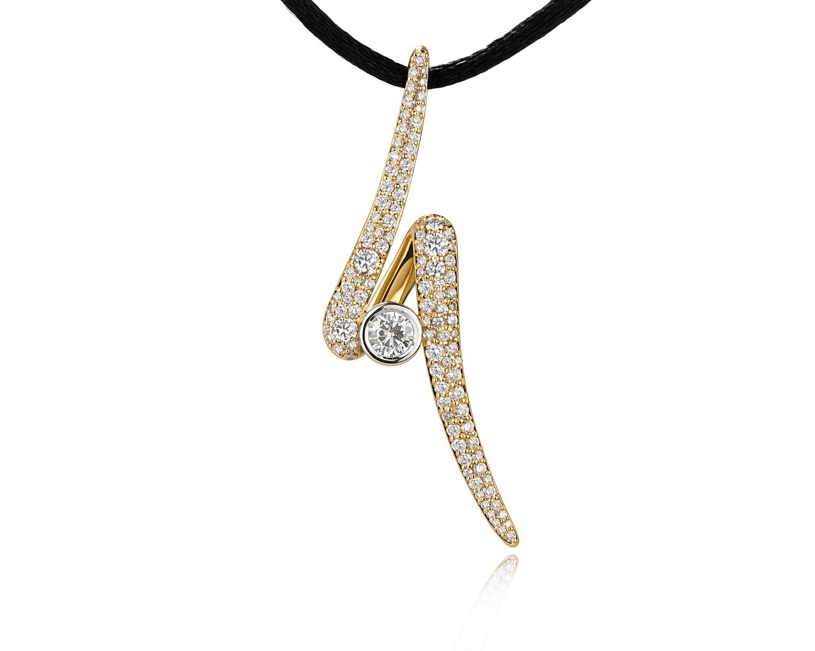 Оригинальный золотой кулон с бриллиантами 1.01ct 18GEMS 271026/4