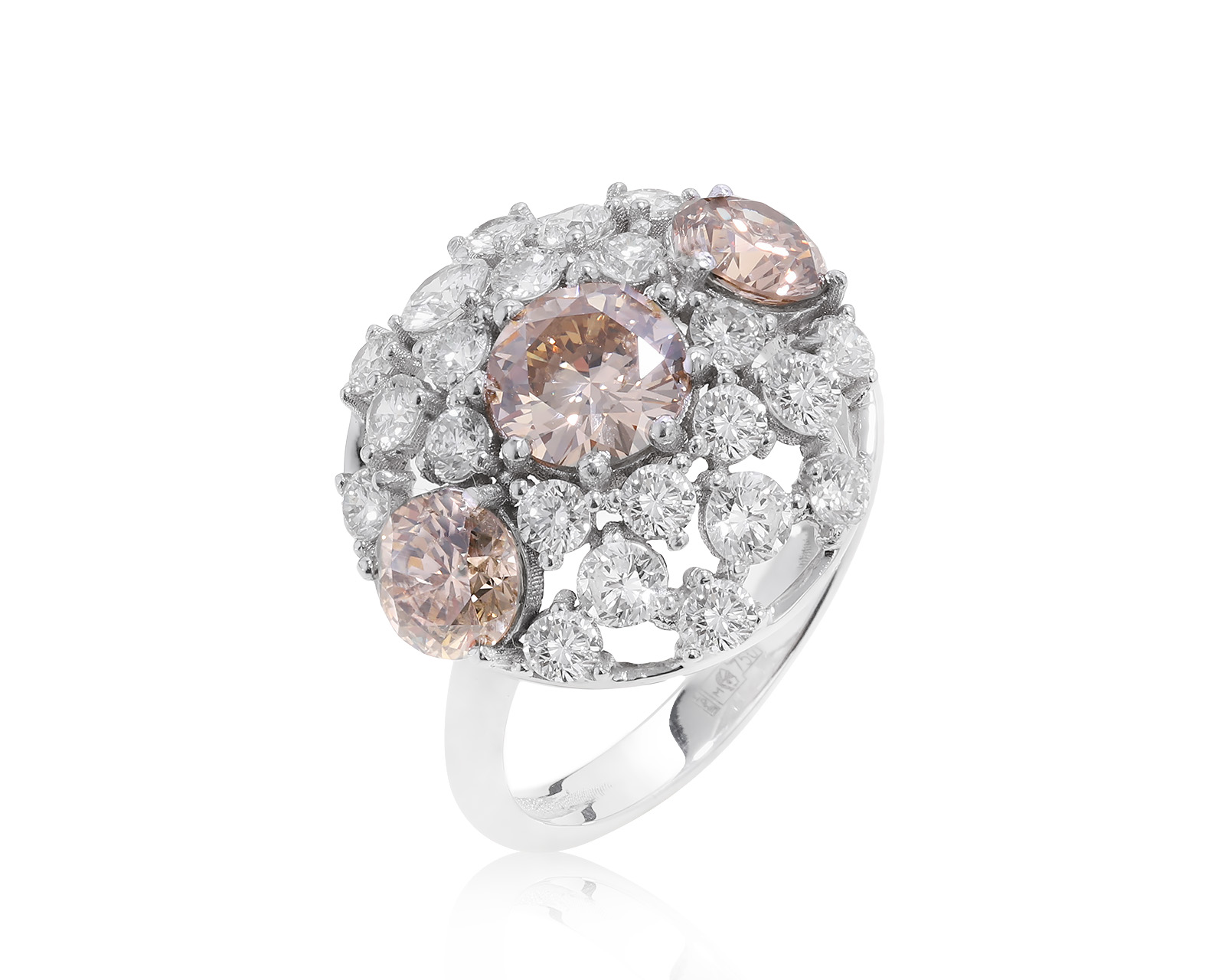 Шикарное золотое кольцо с бриллиантами 3.78ct