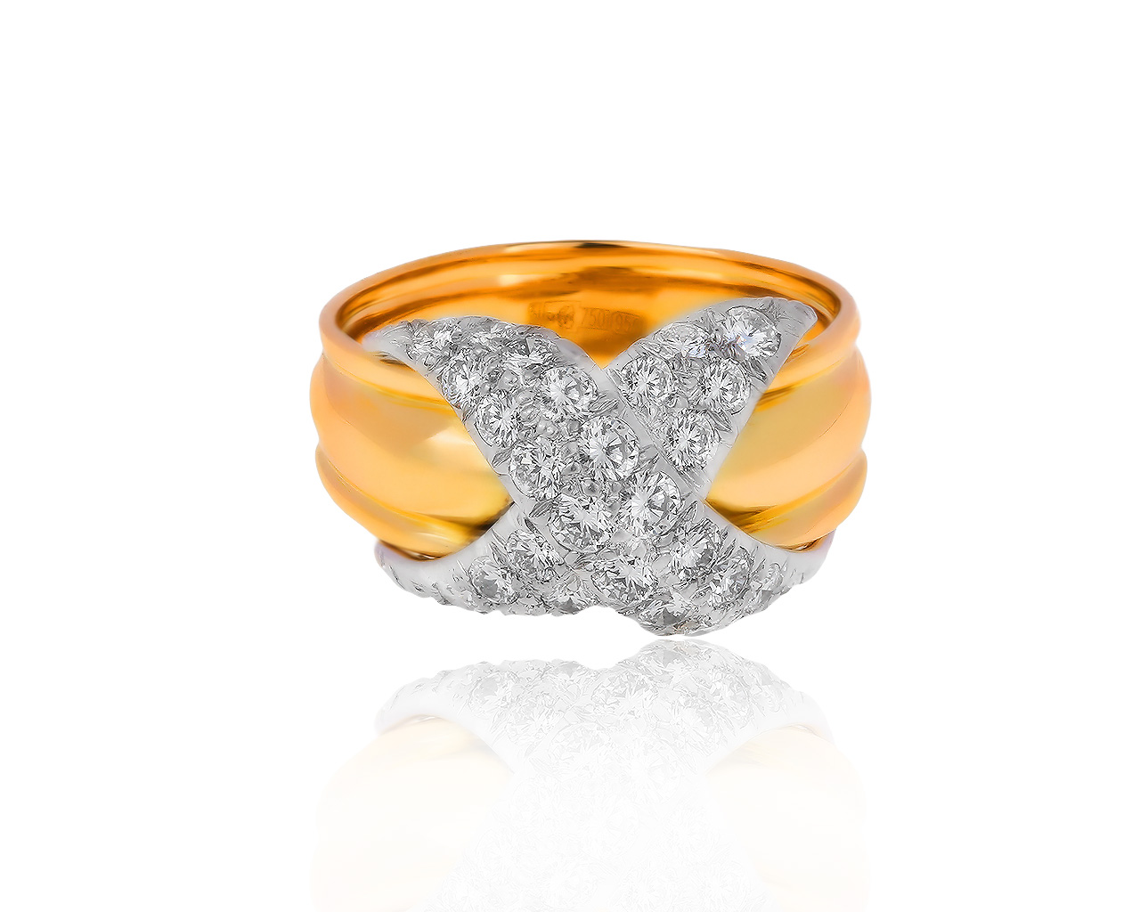 Оригинальное золотое кольцо с бриллиантами 0.85ct Tiffany&Co 030719/3