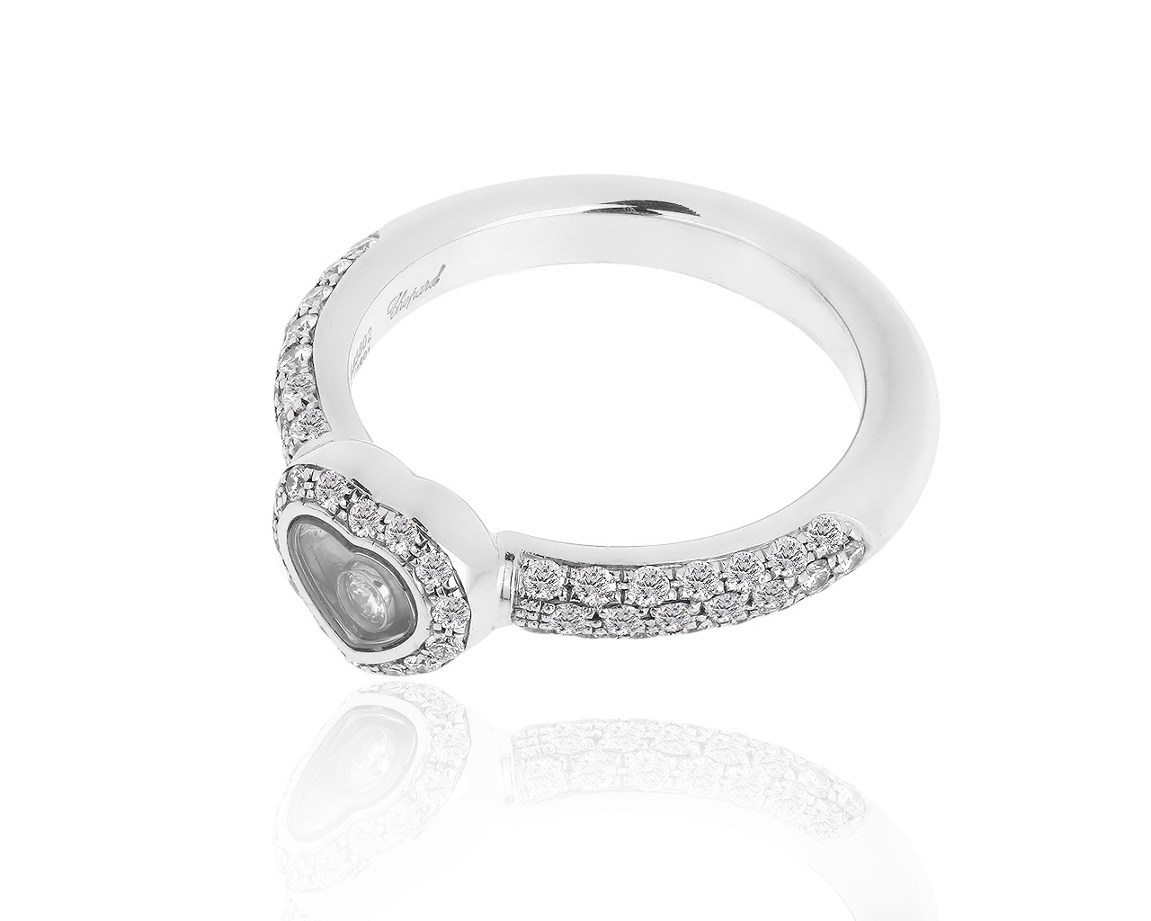Золотое кольцо с бриллиантами 0.57ct Chopard Happy Diamonds