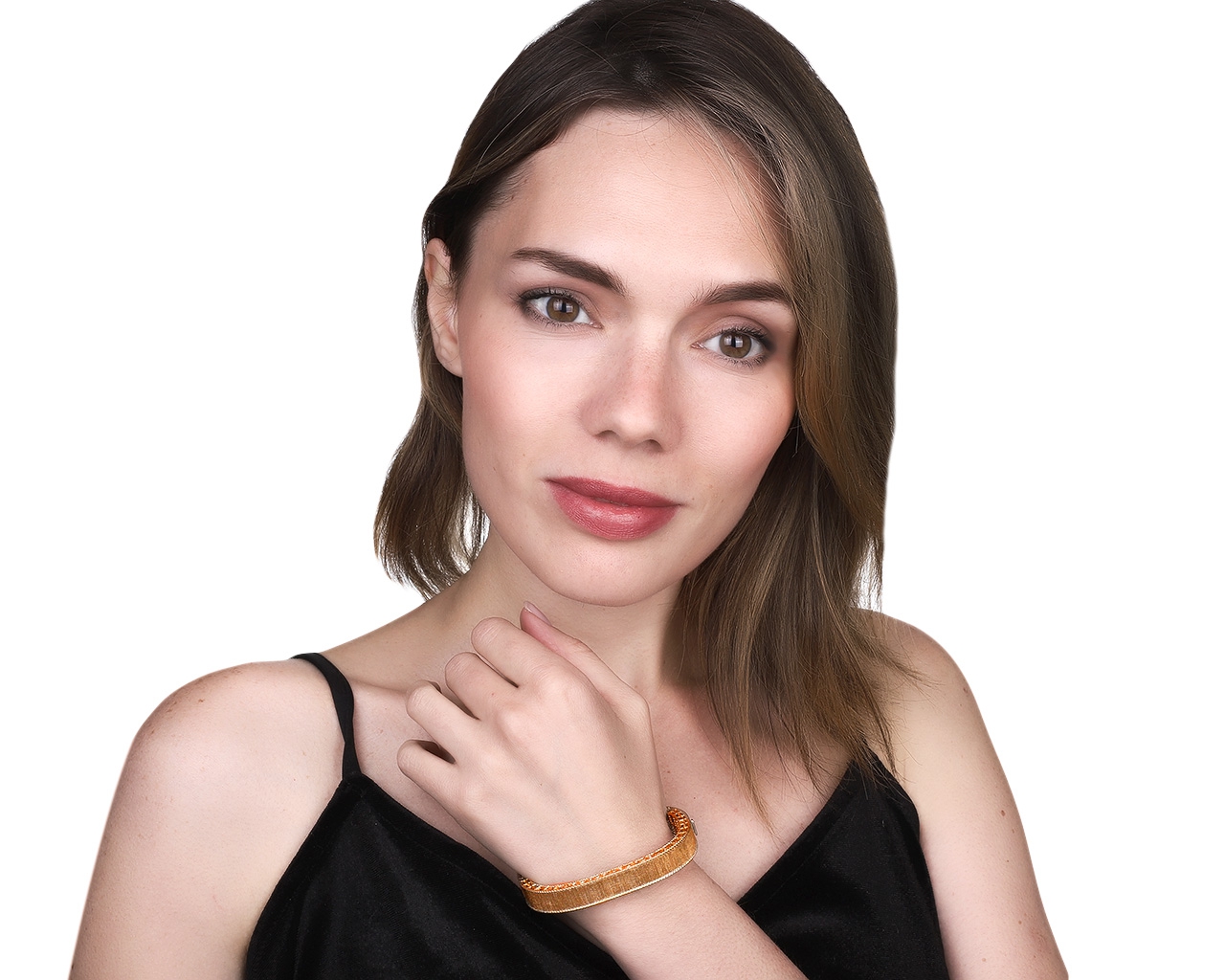 Превосходный золотой браслет с гранатами 0.40ct