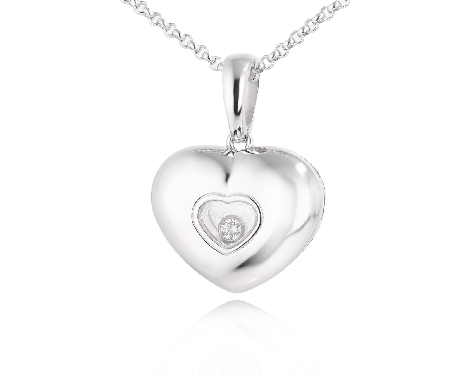 Оригинальный золотой кулон с бриллиантом 0.05ct Chopard Happy Diamonds Heart 101225/2