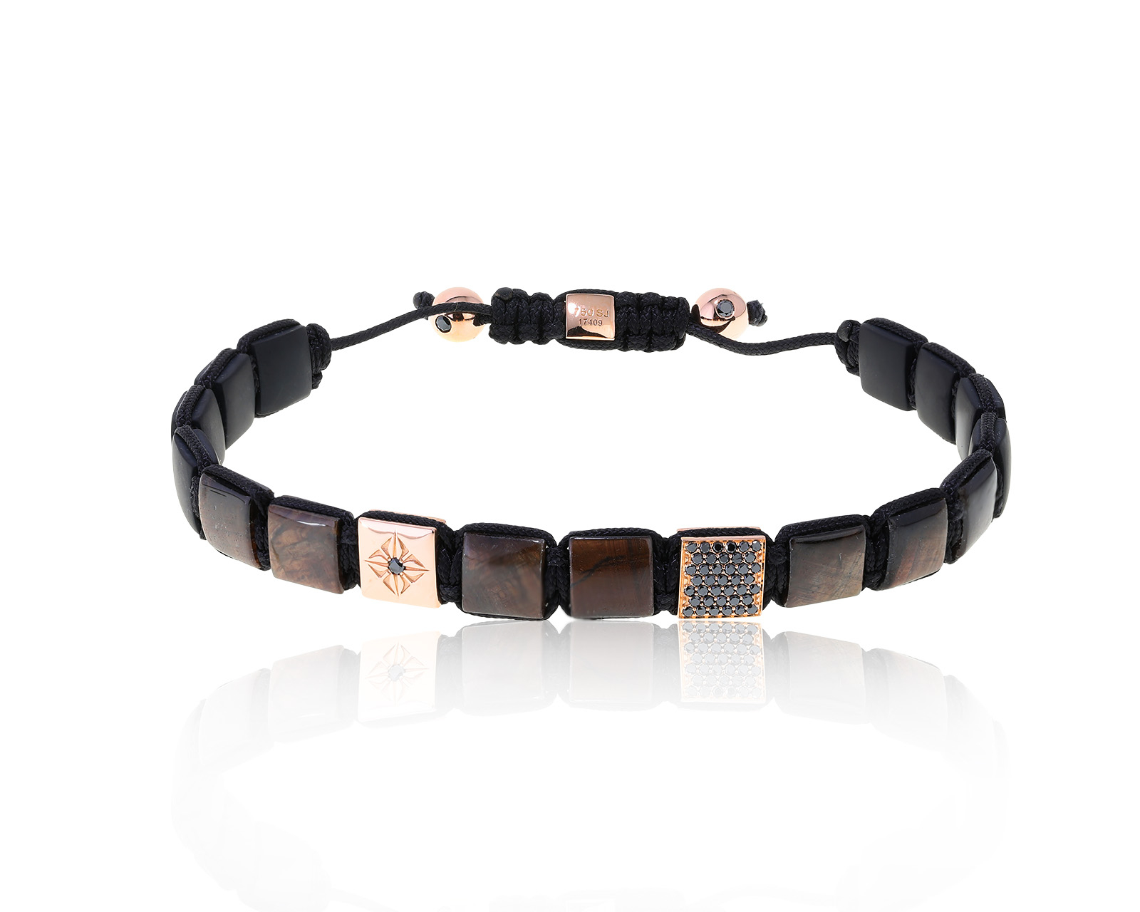 Оригинальный золотой браслет с корундами Shamballa 170622/3