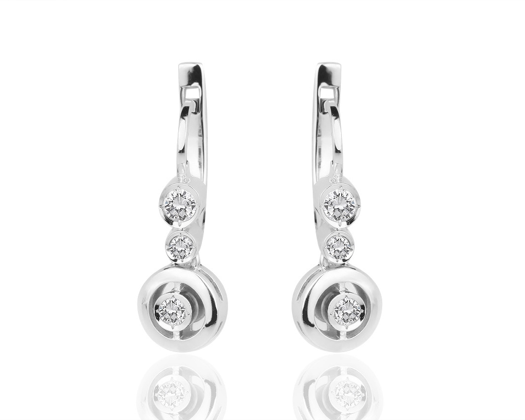 Изящные золотые серьги с бриллиантами 0.33ct 271118/9 Изящные золотые серьги с бриллиантами 0.33ct 271118/9