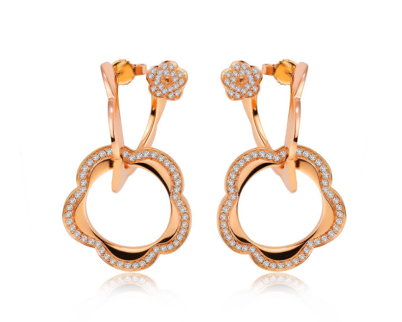 Оригинальные золотые серьги с бриллиантами 0.85ct Pasquale Bruni Bon Ton 190121/2