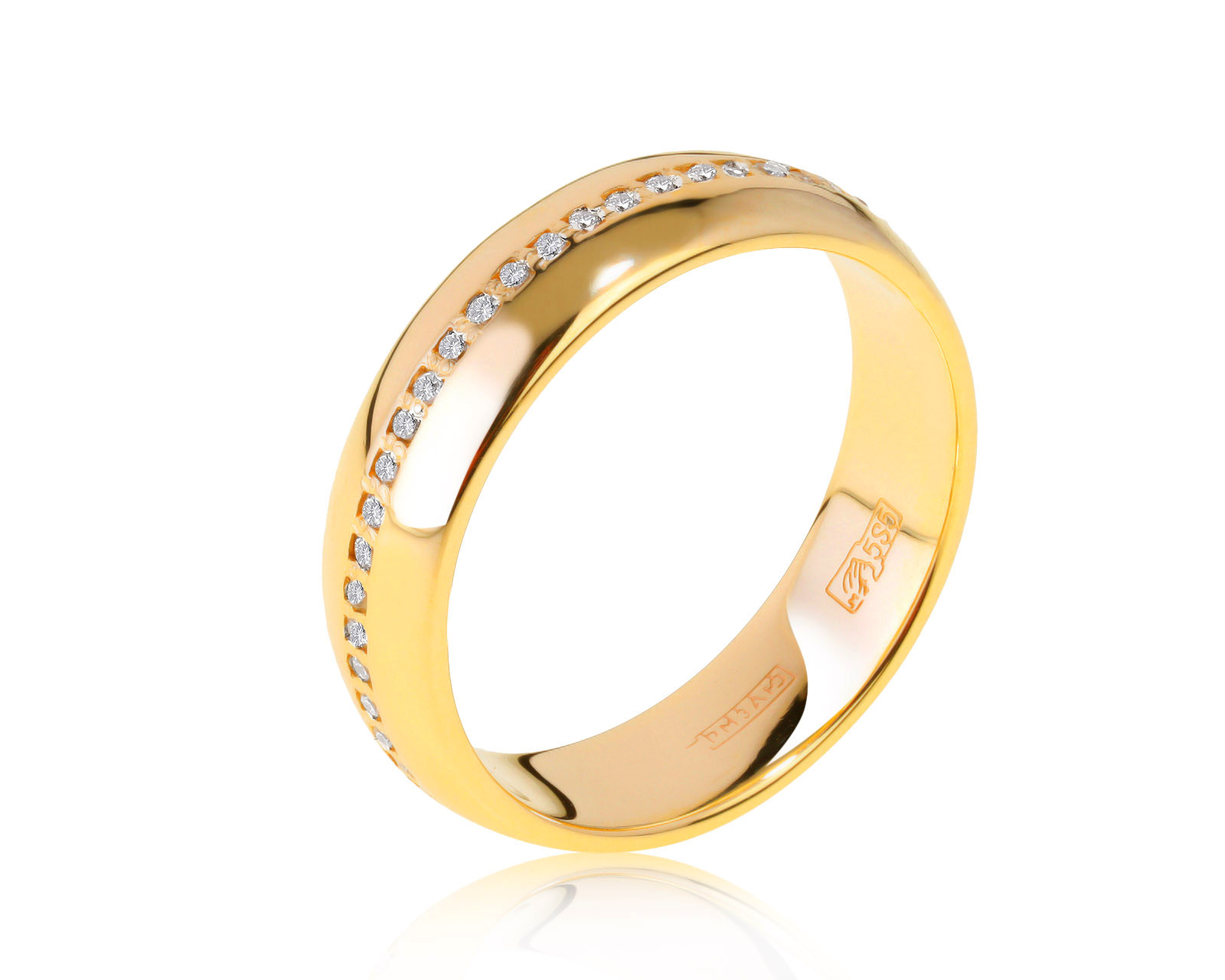 Солидное золотое кольцо с бриллиантами 0.15ct 270821/13