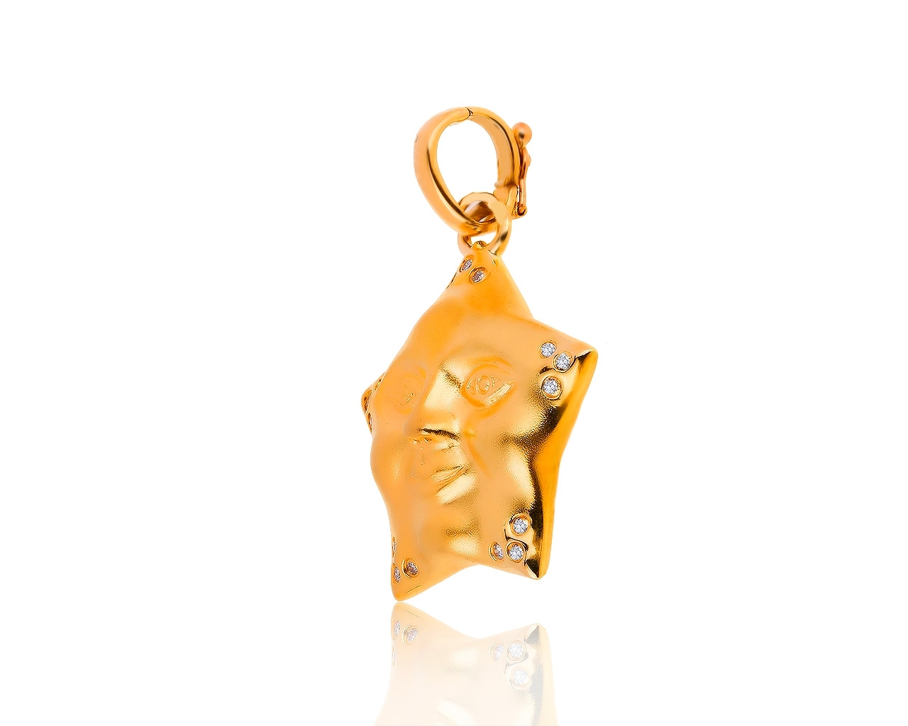 Роскошный золотой кулон с бриллиантами 0.10ct