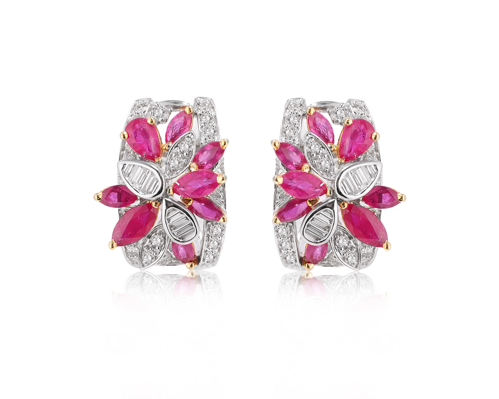 Оригинальные золотые серьги с рубинами 3.93ct Damas 271125/5