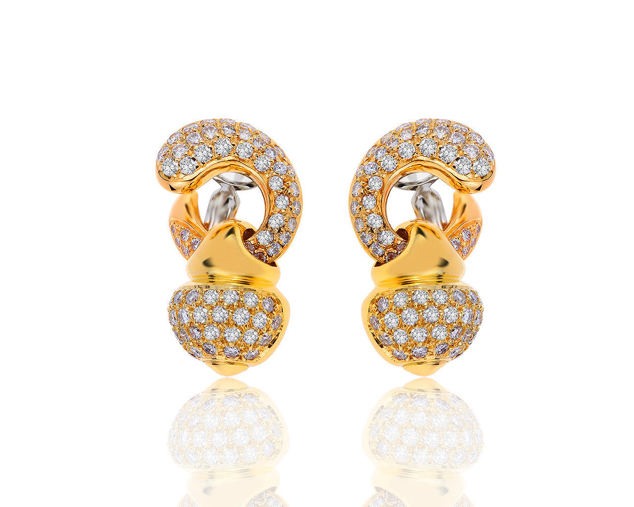 Великолепные золотые серьги с бриллиантами 2.88ct 261019/4