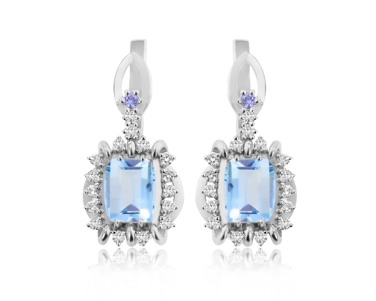Великолепные золотые серьги с топазами 8.17ct 050321/16