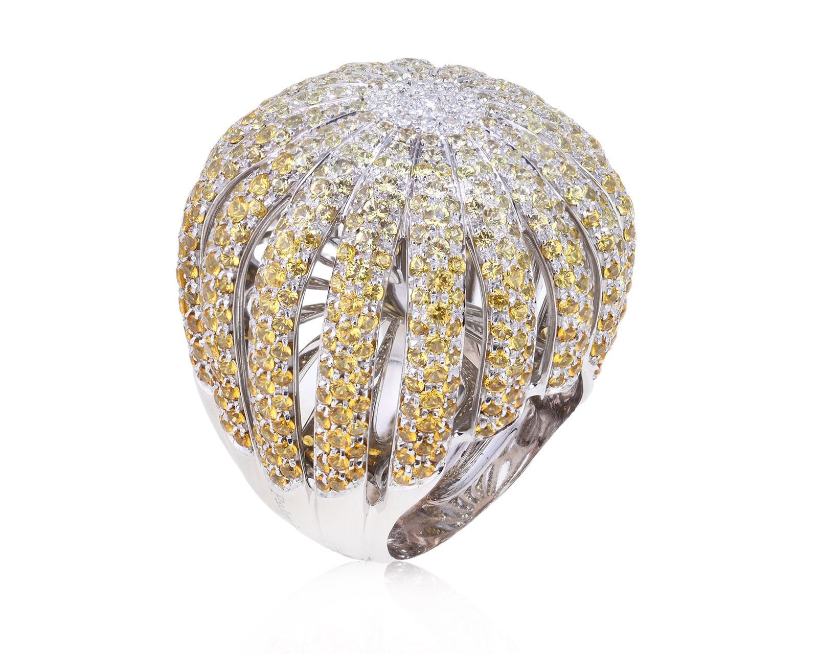 Оригинальное золотое кольцо с желтыми сапфирами 10.72ct Palmiero 060825/4
