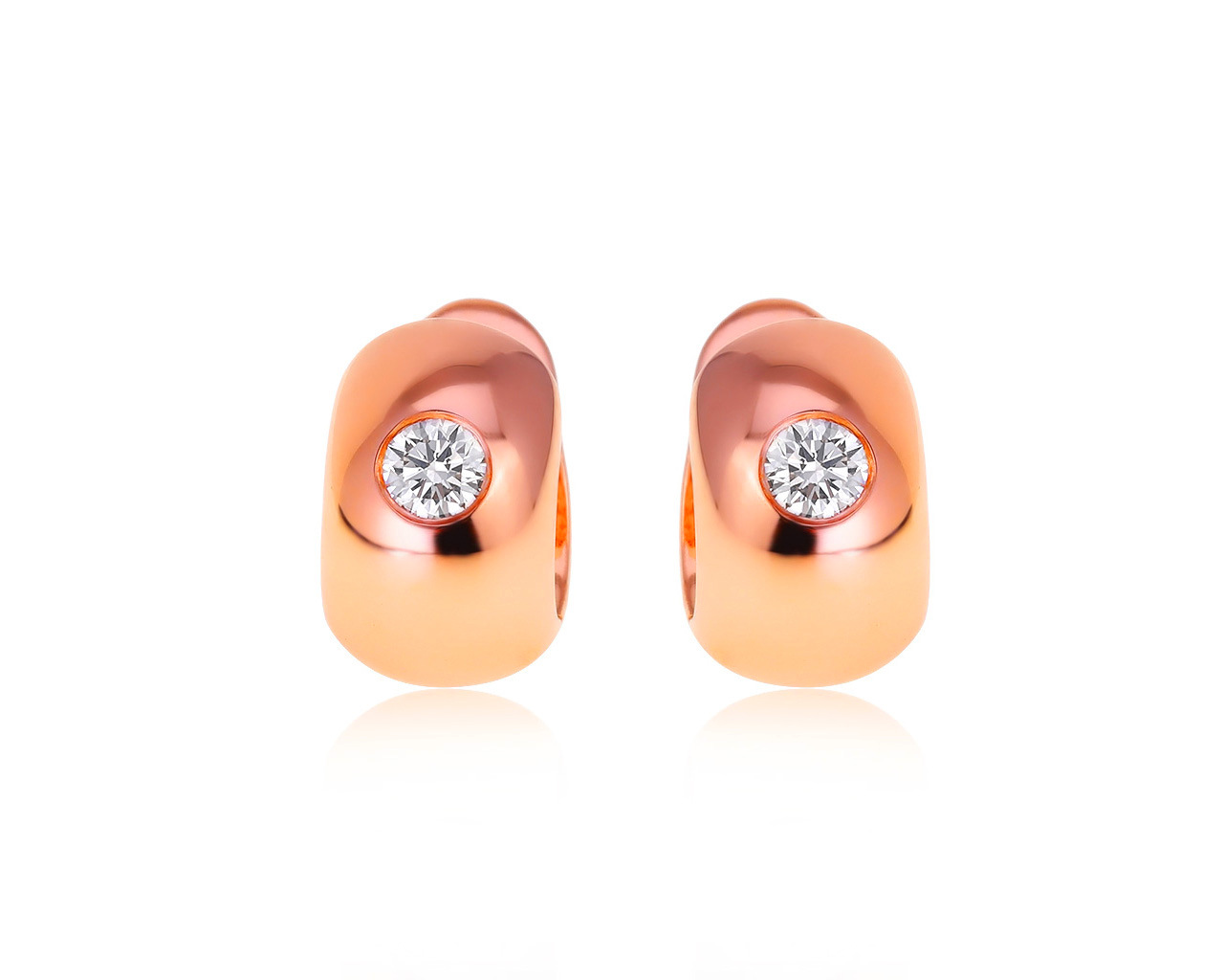 Миниатюрные золотые серьги с бриллиантами 0.29ct 160121/1
