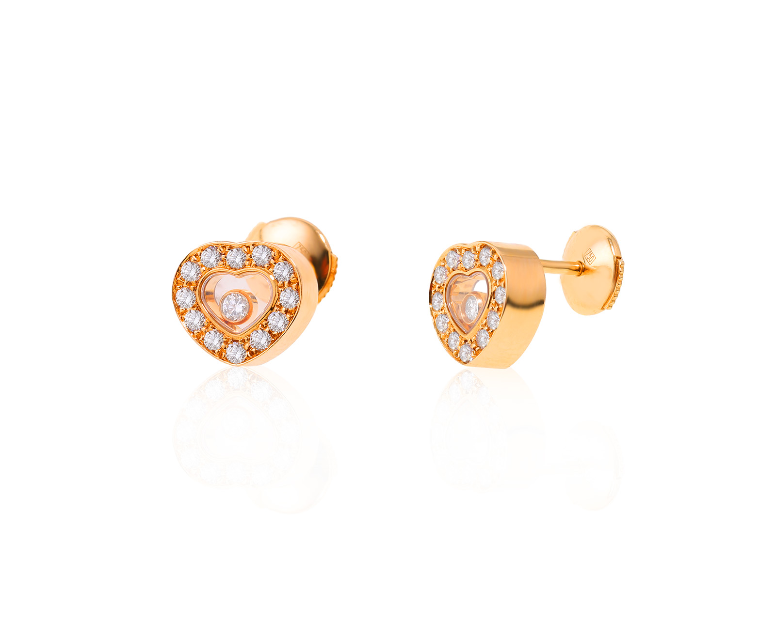 Оригинальные золотые серьги Chopard Happy Diamonds 201223/7