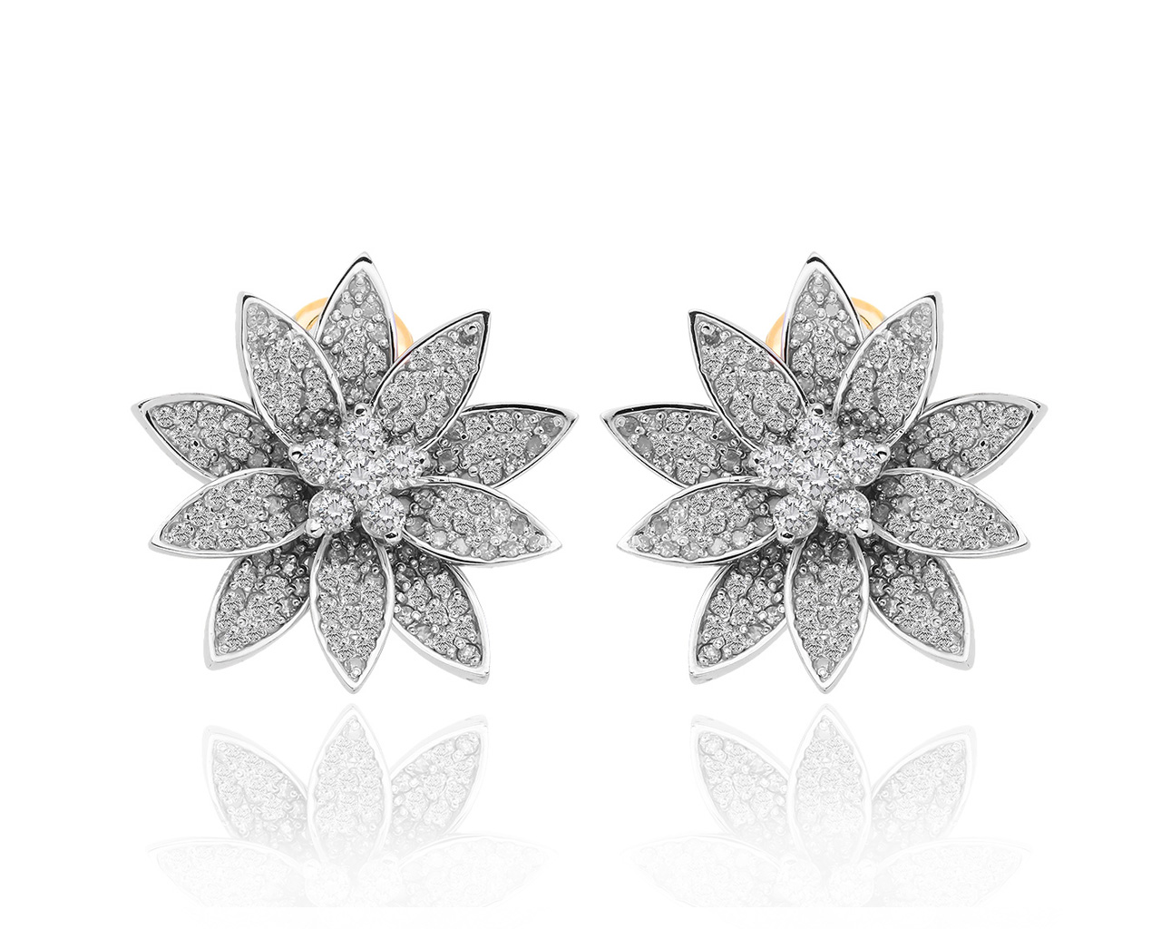 Красивые золотые серьги с бриллиантами 1.60ct 130219/12