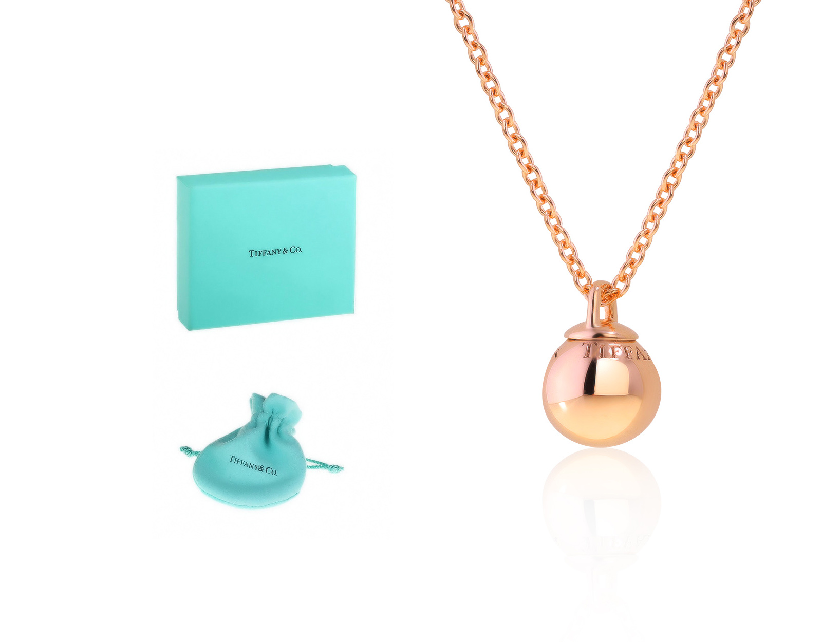 Оригинальный золотой кулон Tiffany&Co HardWear