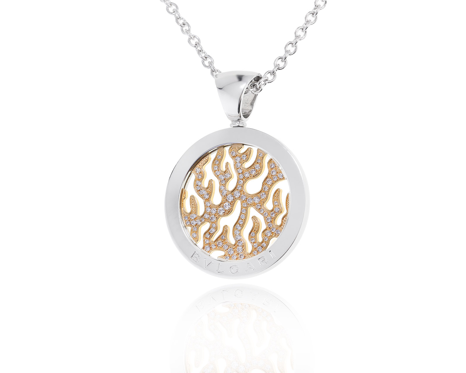 Оригинальный золотой кулон Bvlgari Tondo Fire 290922/3