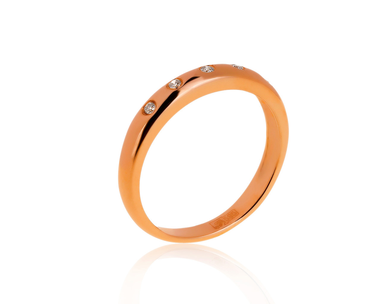 Прекрасное золотое кольцо с бриллиантами 0.05ct 110320/6 Прекрасное золотое кольцо с бриллиантами 0.05ct 110320/6