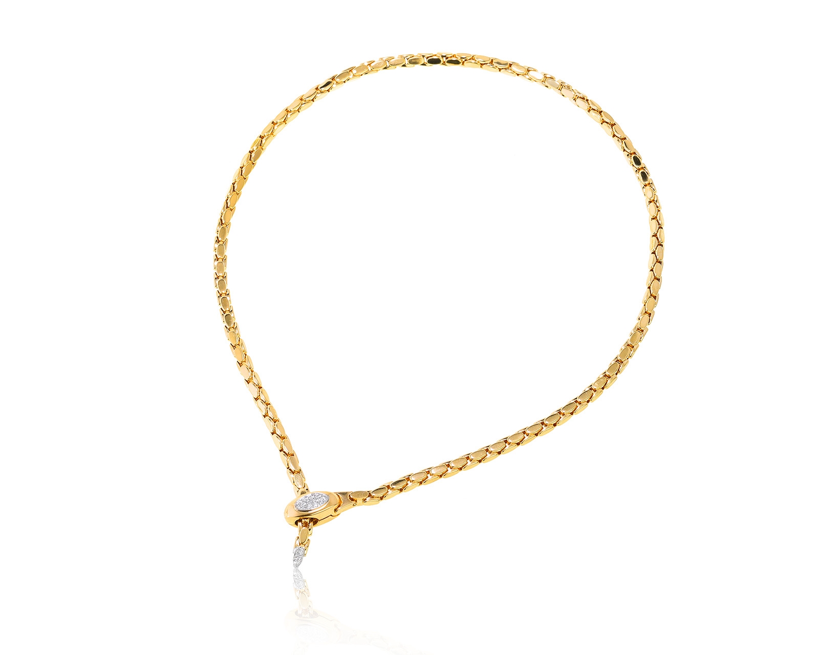 Оригинальное золотое колье с бриллиантами 0.26ct Fope