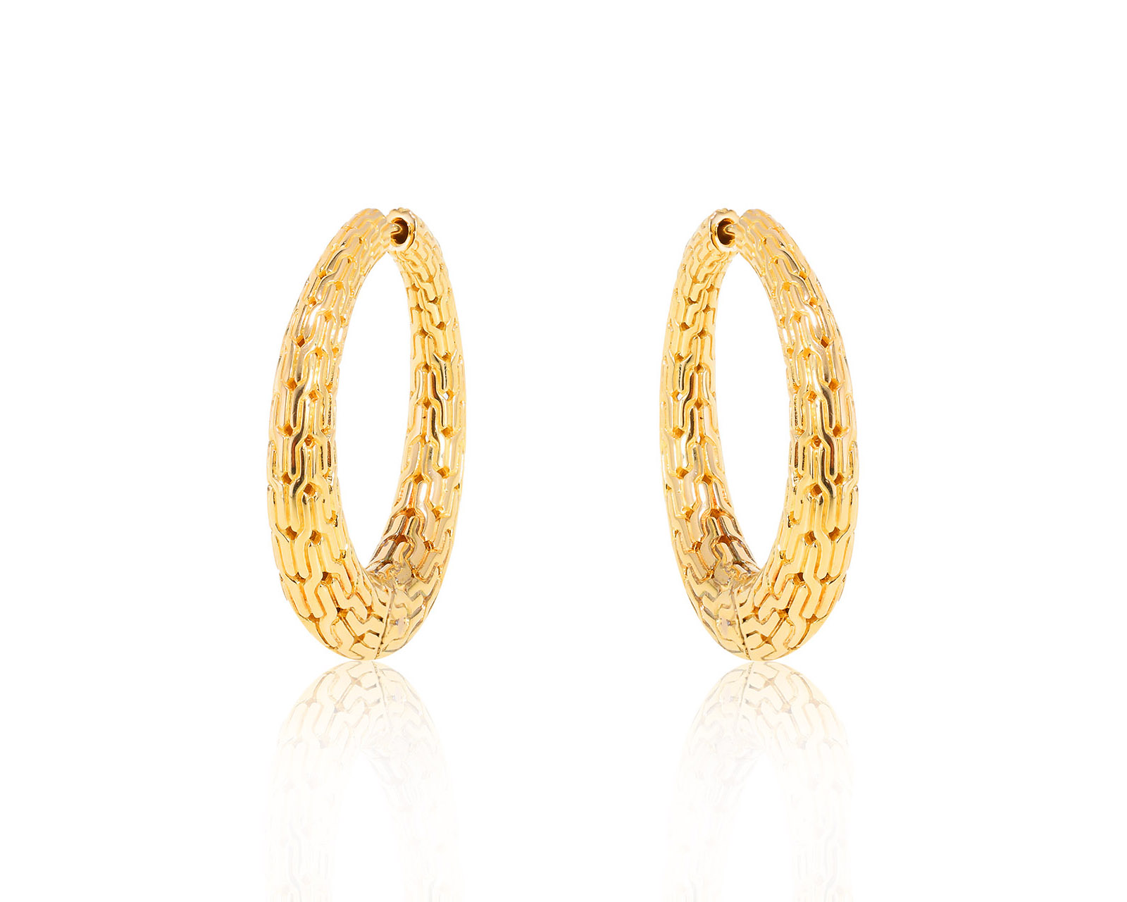 Оригинальные золотые серьги John Hardy