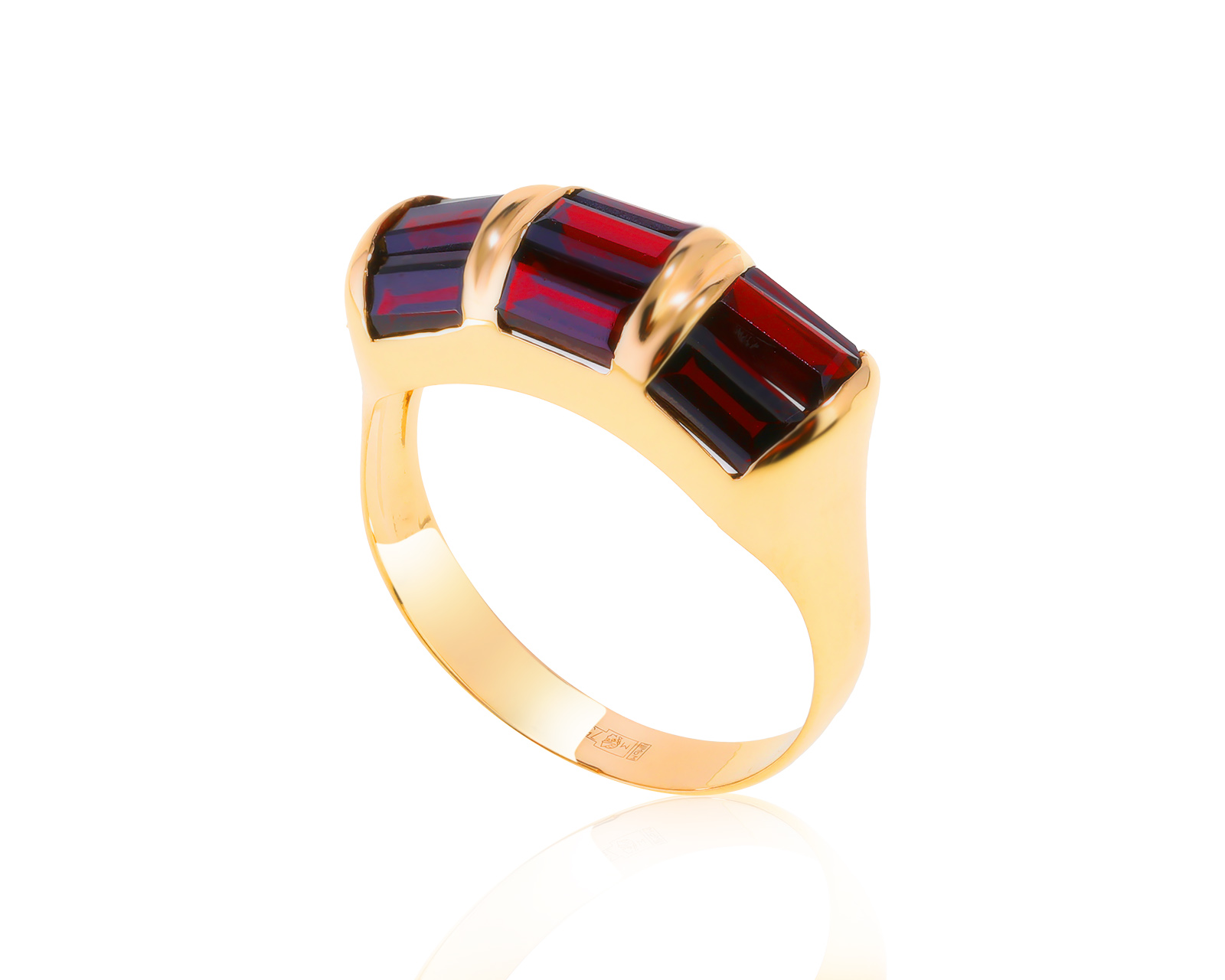 Красивое золотое кольцо с гранатами 3.60ct 060622/5