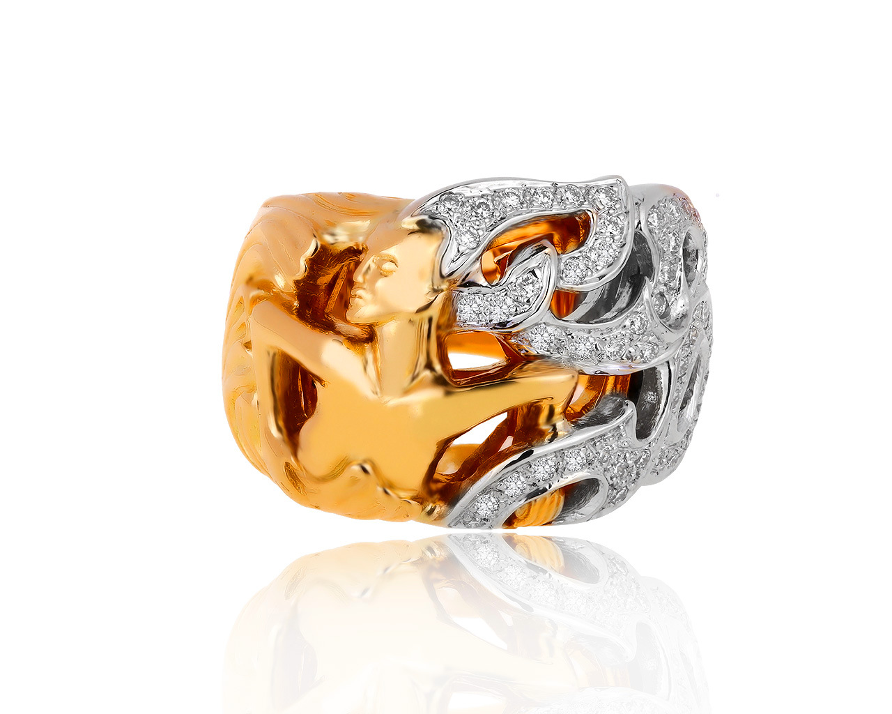 Великолепное золотое кольцо с бриллиантами 0.50ct