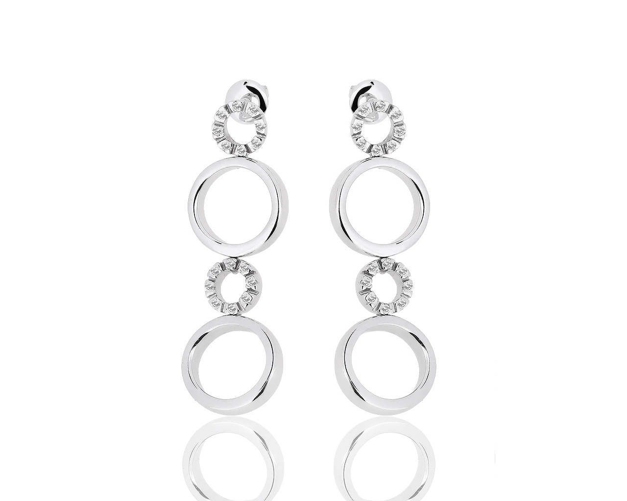 Изящные золотые серьги с бриллиантами 0.15ct 160817/19