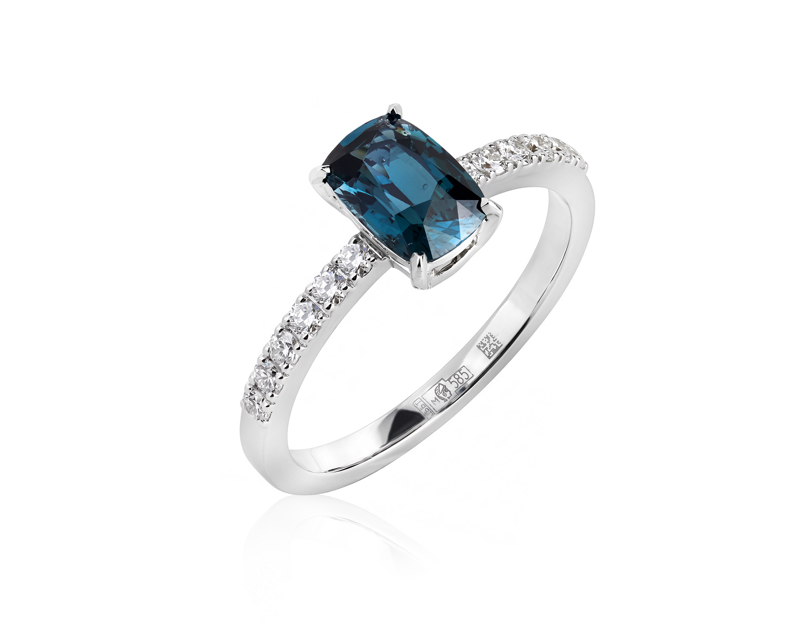 Золотое кольцо со шпинелью 0.98ct и бриллиантами 0.19ct 020826/ПКМ447