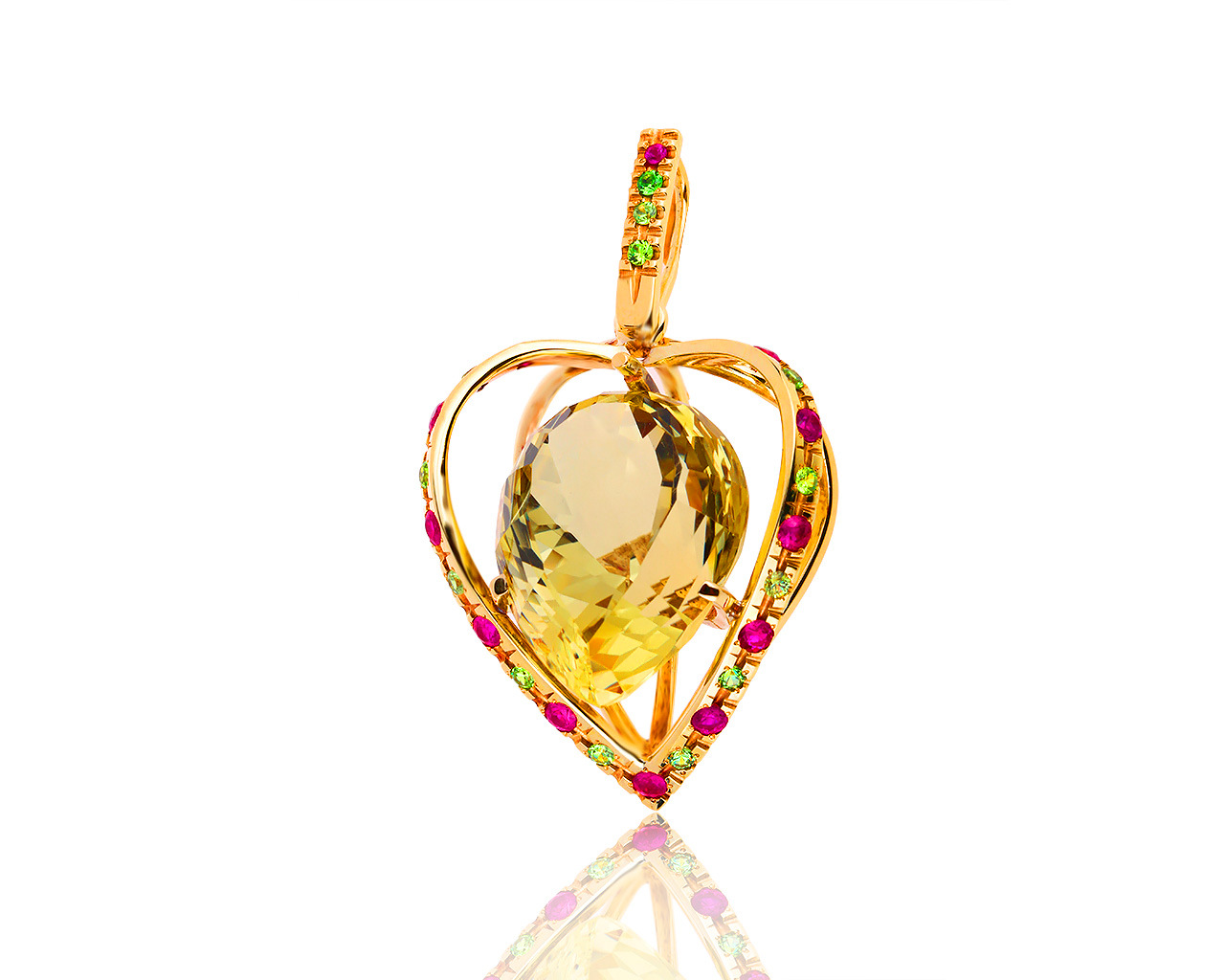 Прелестный золотой кулон с цитрином 26.33ct 051019/10