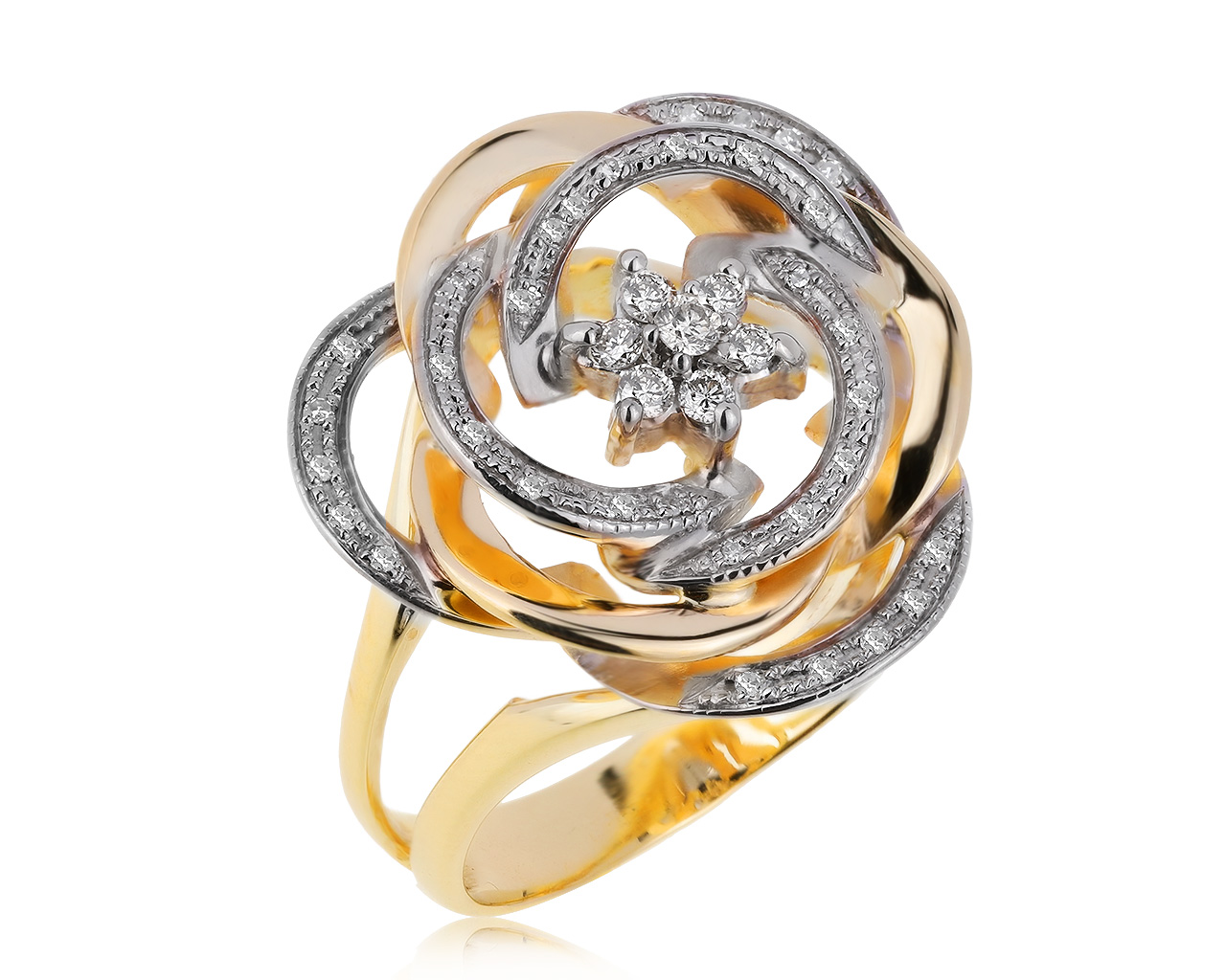 Потрясающее золотое кольцо с бриллиантами 0.22ct