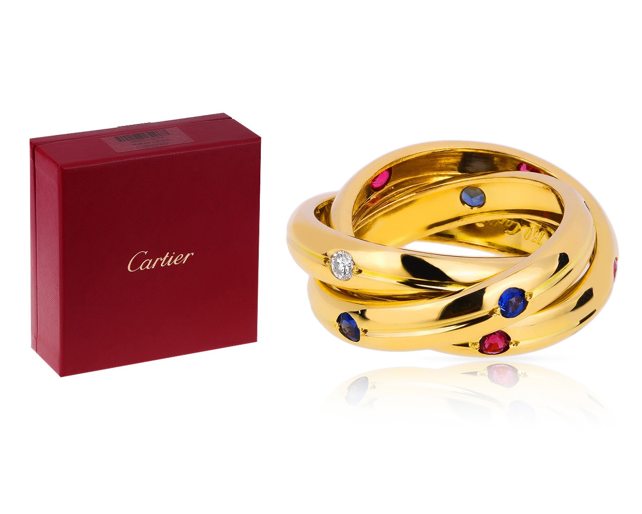Удивительное золотое кольцо Trinity De Cartier