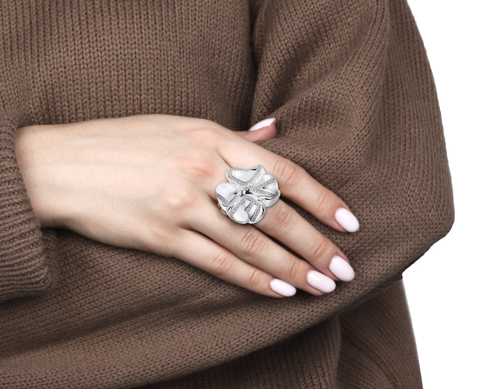 Оригинальное золотое кольцо с бриллиантами 0.77ct Pasquale Bruni Love