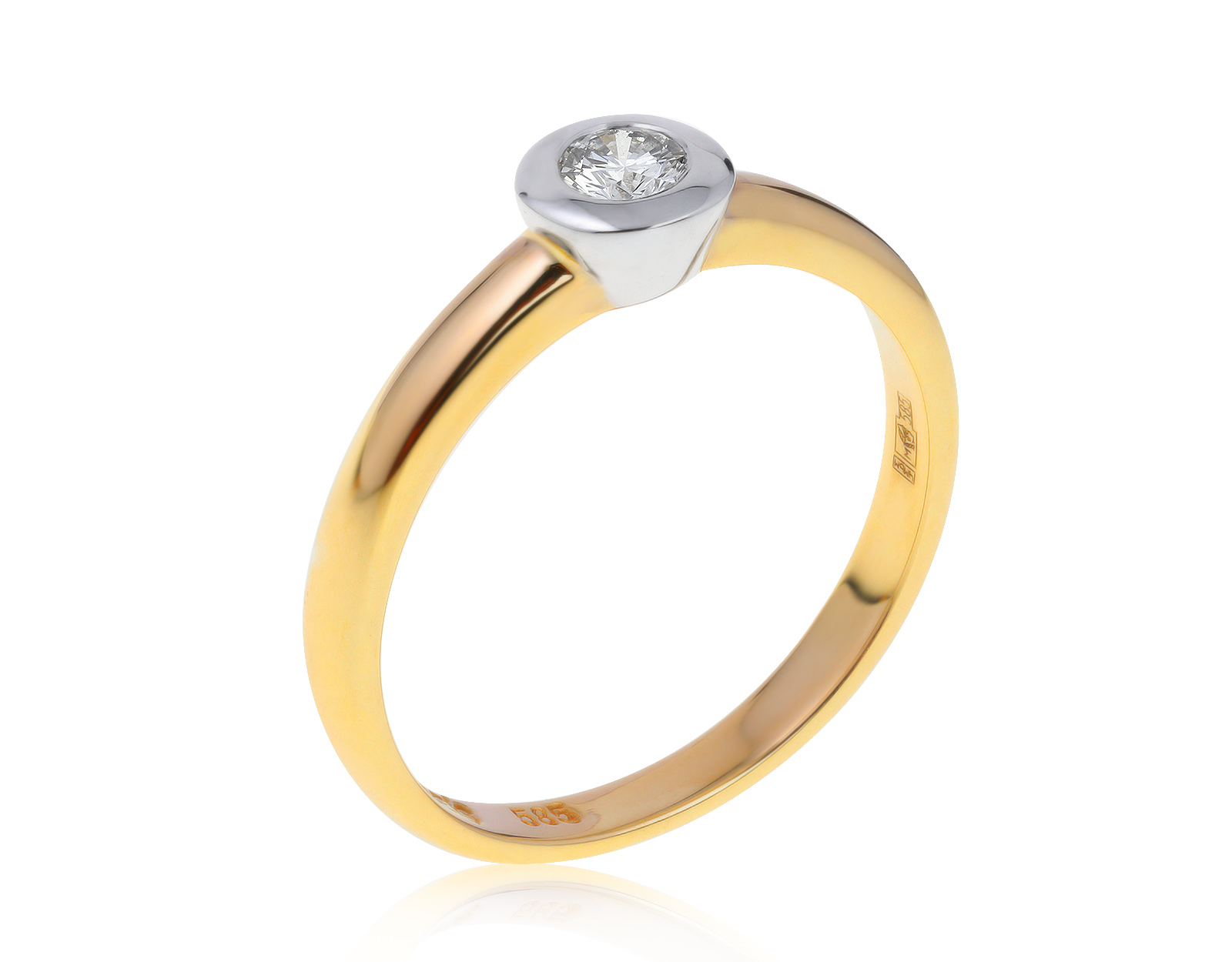 Изящное золотое кольцо с бриллиантом 0.20ct 170621/2