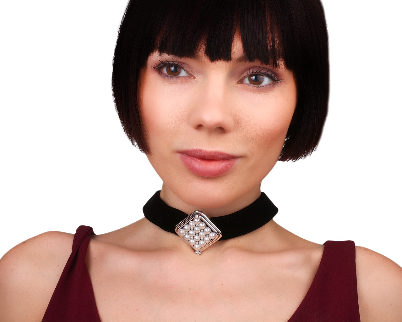 Оригинальный чокер с жемчугом и бриллиантами Mikimoto