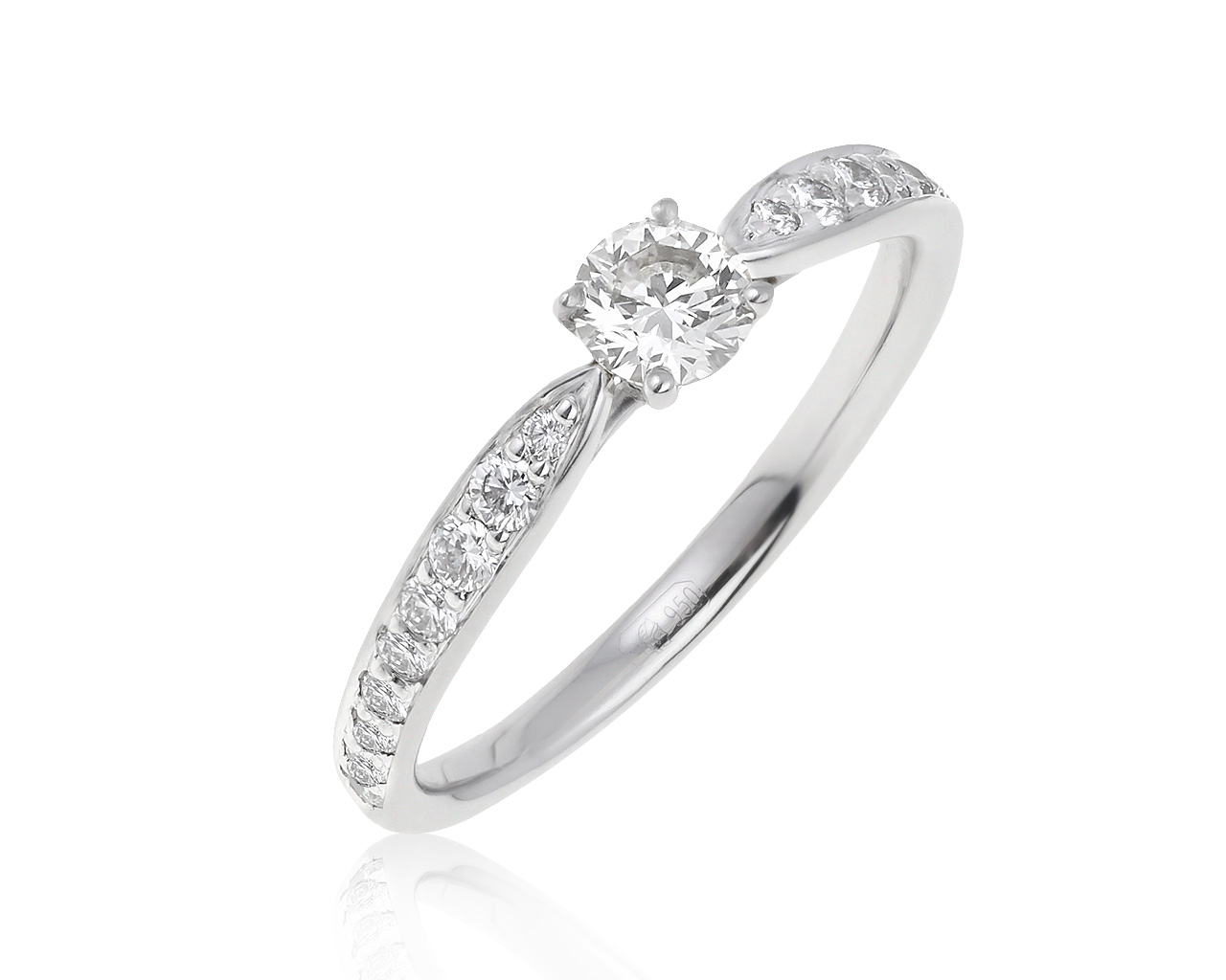Оригинальное платиновое кольцо с бриллиантами 0.45ct Tiffany&Co Harmony