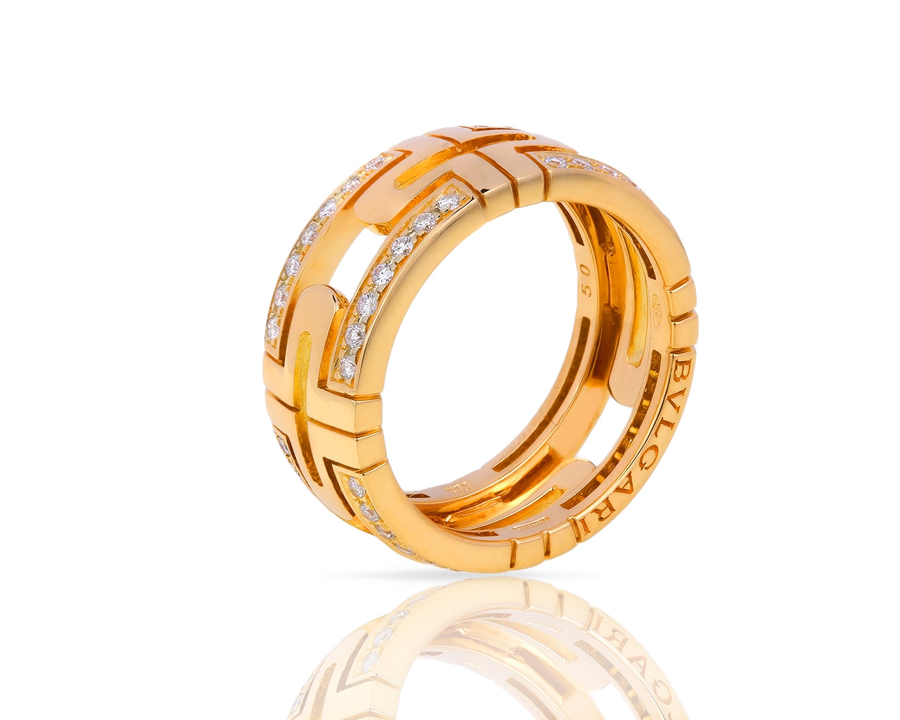 Оригинальное золотое кольцо с бриллиантами 0.35ct Bvlgari Parentesi