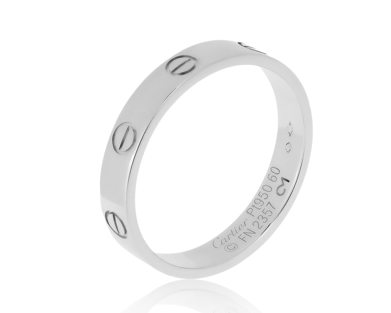 Оригинальное платиновое кольцо Cartier Love 070920/10