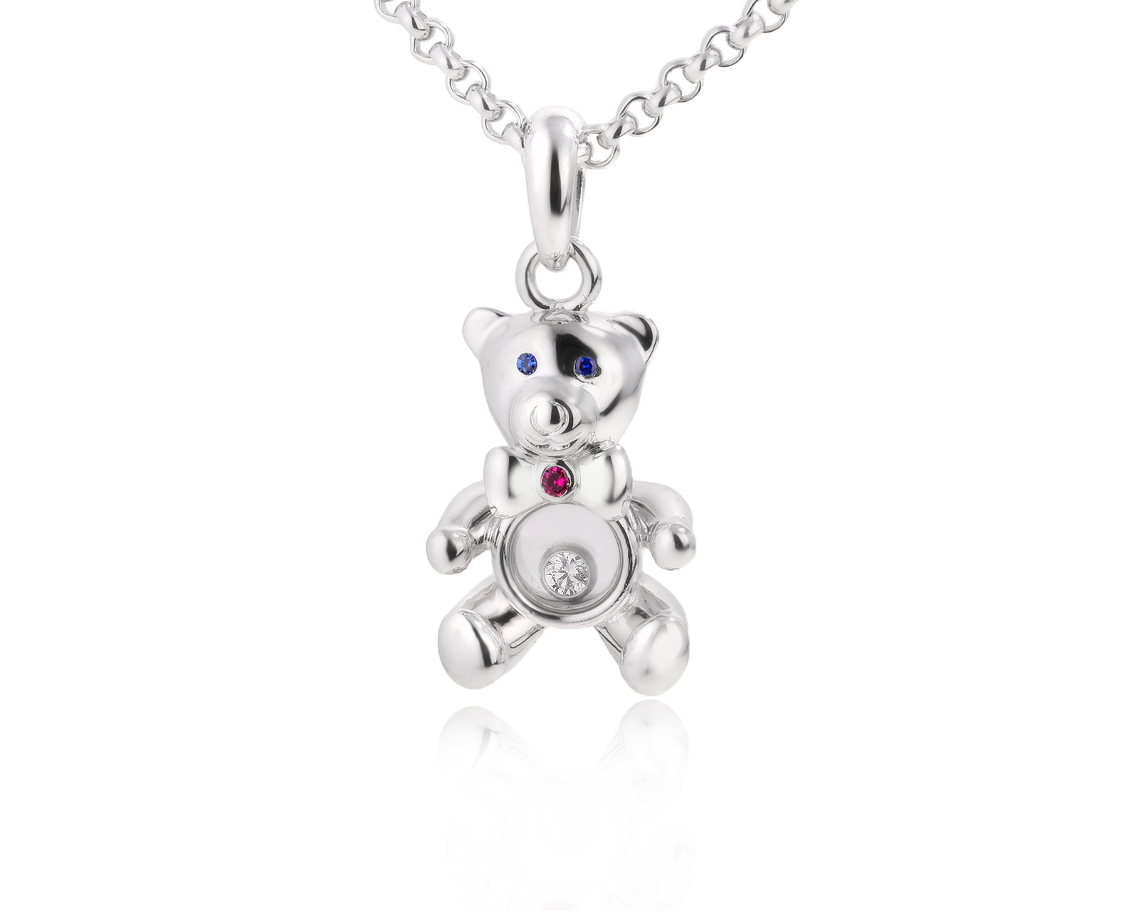 Оригинальный золотой кулон Chopard Happy Diamond Bear