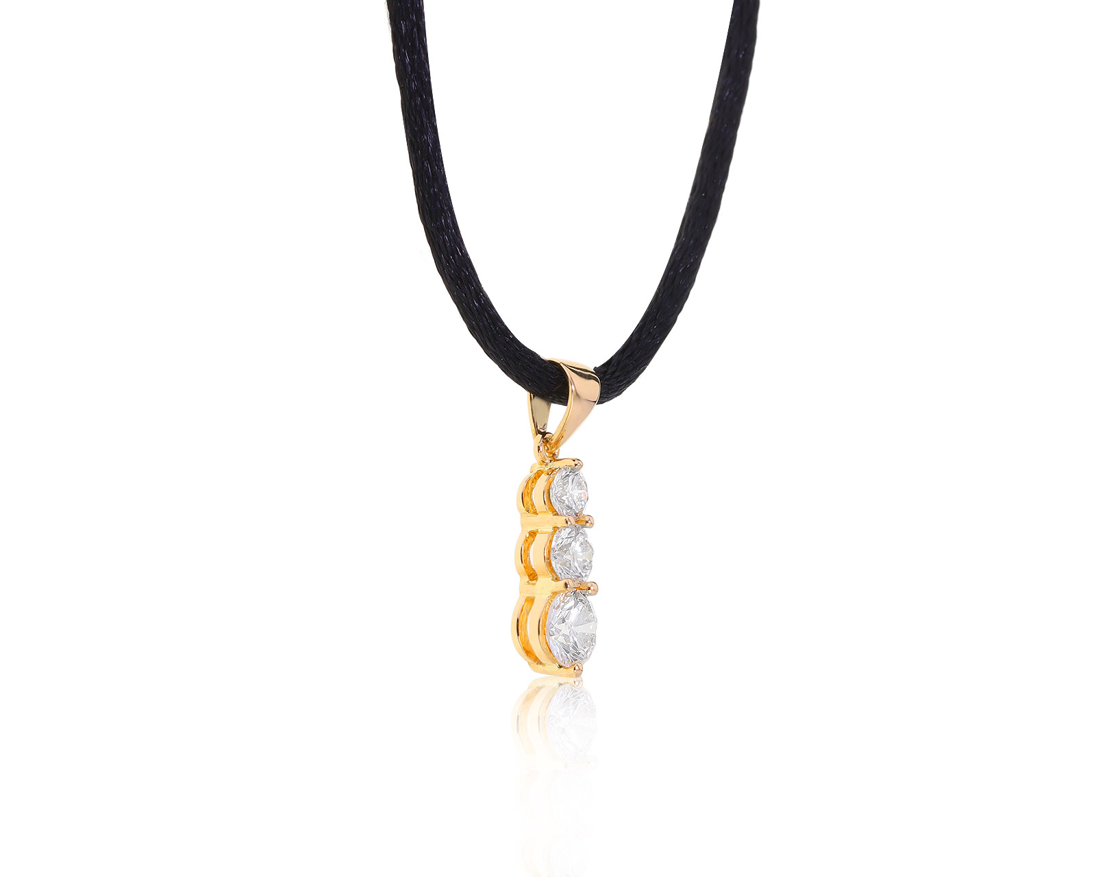 Богатый золотой кулон с бриллиантами 1.10ct