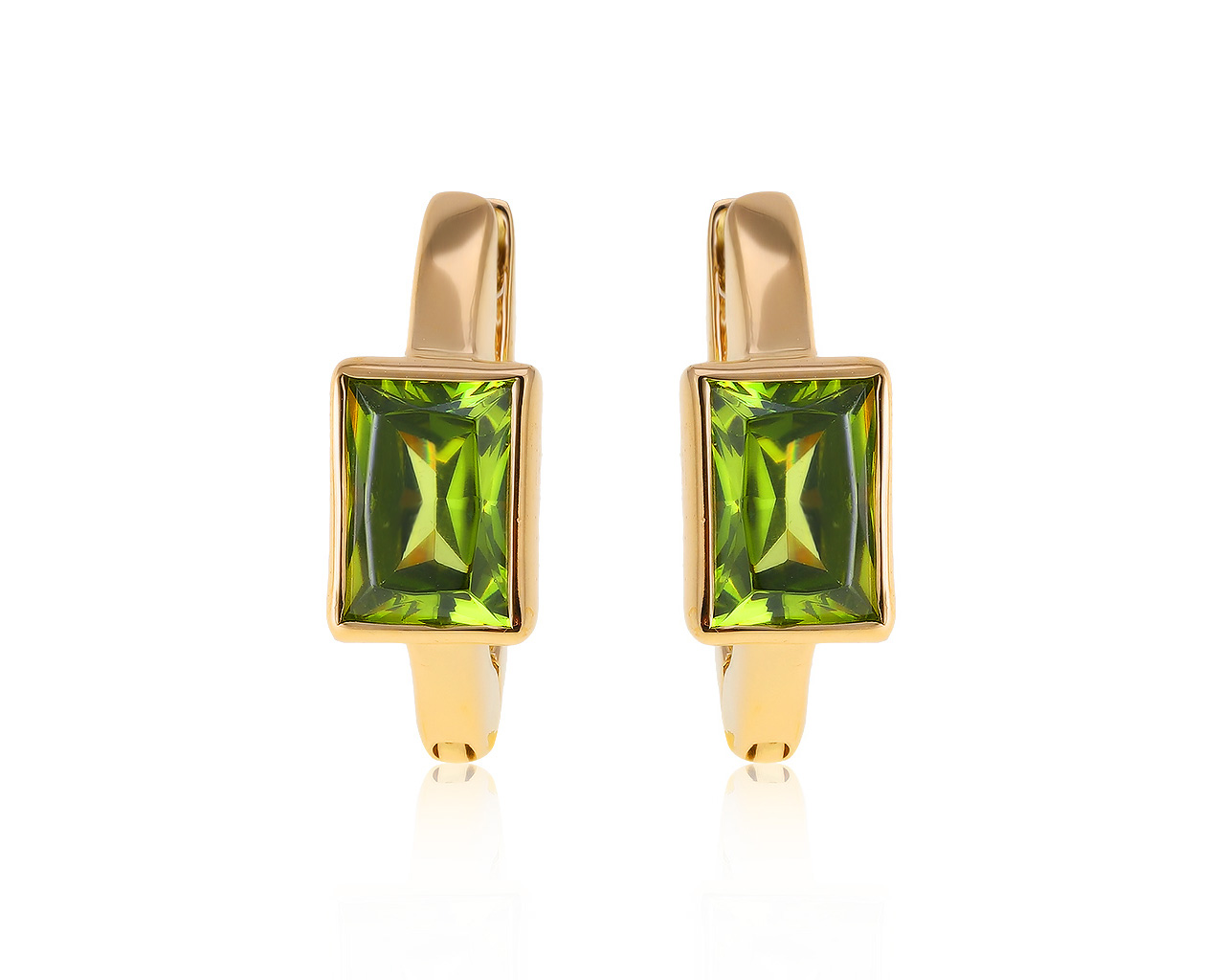 Итальянские золотые серьги с хризолитами 2.73ct 191220/4