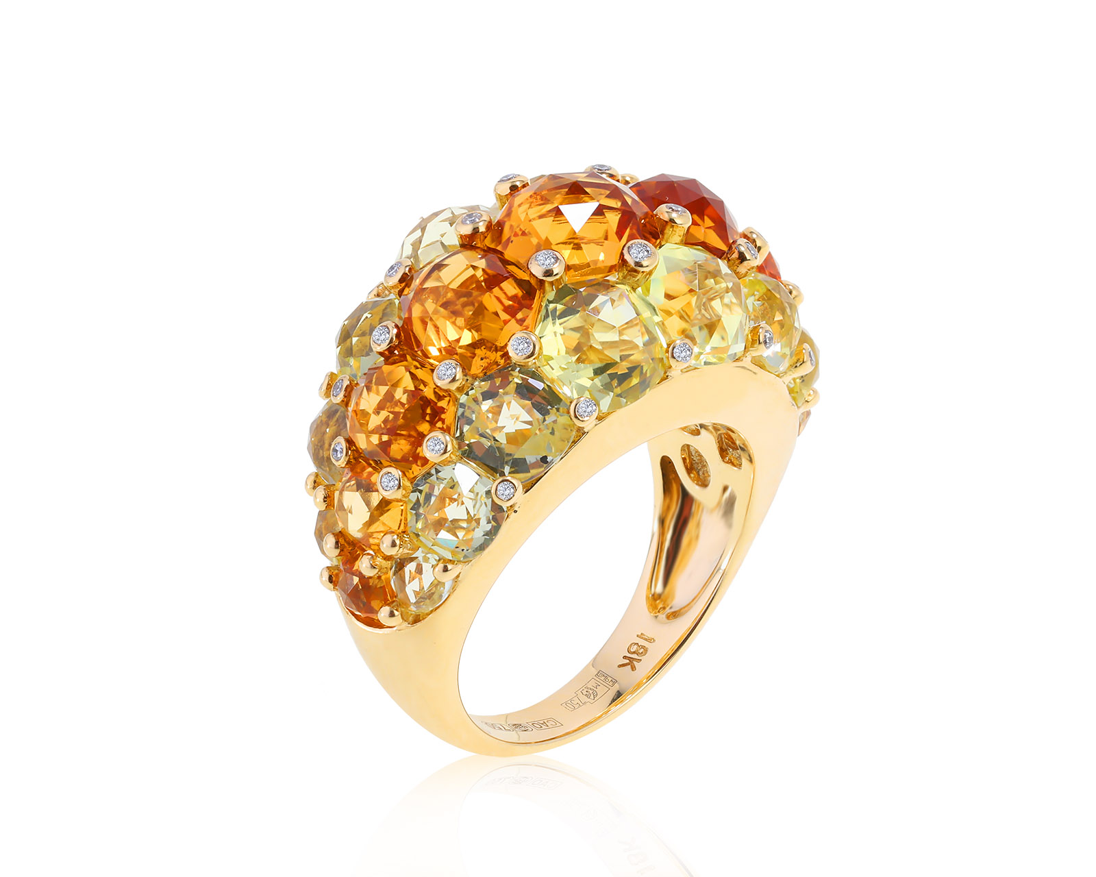 Великолепное золотое кольцо с цитринами 16.76ct 020722/3