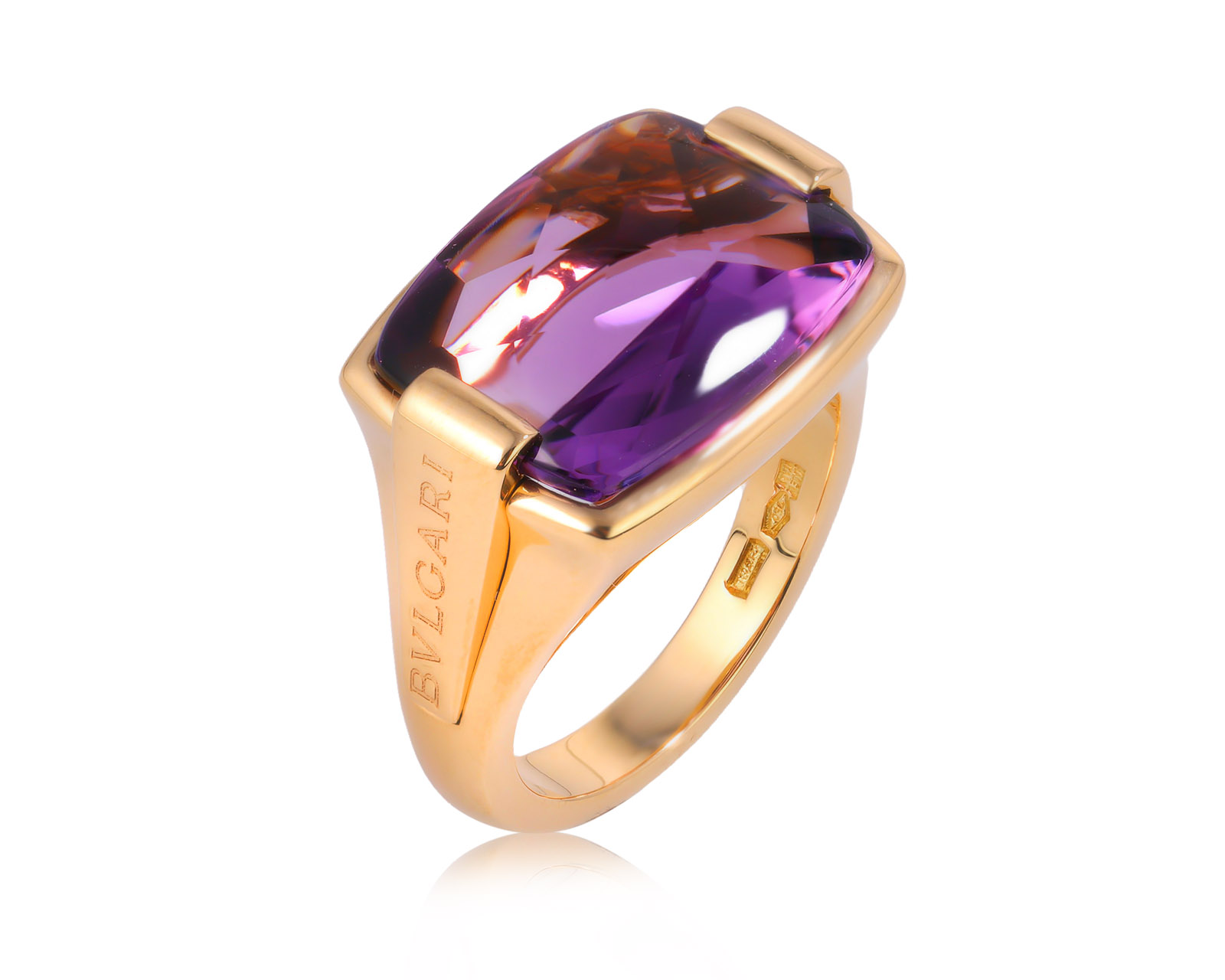 Оригинальное золотое кольцо с аметистом 8.00ct Bvlgari Metropolis 300725/6