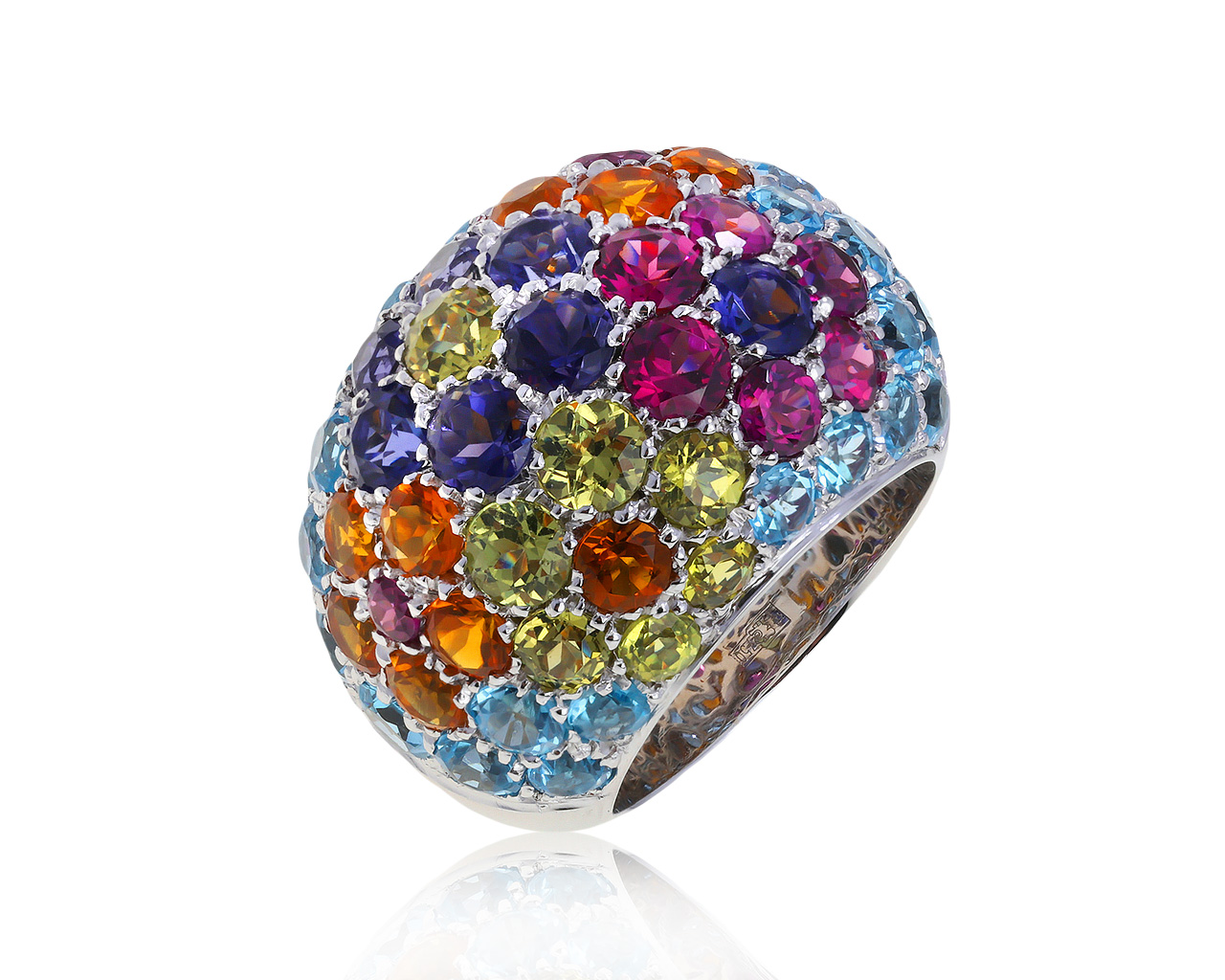 Оригинальное золотое кольцо с цветными камнями 8.37ct Pasquale Bruni